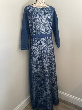 Unbranded Navy Blue Lace Floral Maxi Dress Mother of the Bride  Formal NWOT